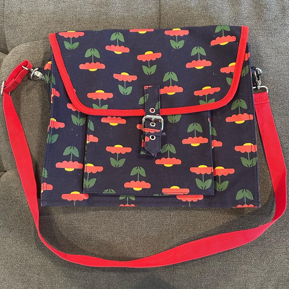 Girls Hanna Andersson floral print messenger bag